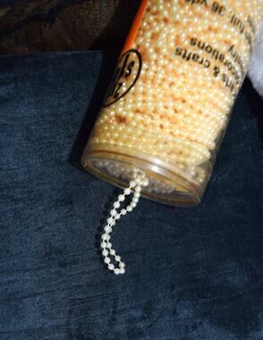 Vintage Woolworth string of beads imitation pearls 4 mm 36 yds
